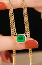 Load image into Gallery viewer, LUOWEND 18K Yellow Gold Real Natural Emerald Bracelet&amp;Necklace for Women
