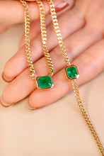 Load image into Gallery viewer, LUOWEND 18K Yellow Gold Real Natural Emerald Bracelet&amp;Necklace for Women
