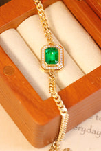Load image into Gallery viewer, LUOWEND 18K Yellow Gold Real Natural Diamond&amp;Emerald Bracelet and Necklace for Women

