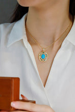 Load image into Gallery viewer, LUOWEND 18K Yellow Gold Real Natural Gemstone Necklace for Women
