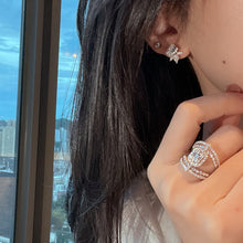 Load image into Gallery viewer, LUOWEND 18K White Gold Natural Diamond Ring for Women
