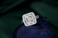 Load image into Gallery viewer, LUOWEND 18K White Gold Natural Diamond Ring for Women
