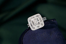Load image into Gallery viewer, LUOWEND 18K White Gold Natural Diamond Ring for Women
