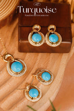 Load image into Gallery viewer, LUOWEND 18K Yellow Gold Real Natural Turquoise Necklace for Women
