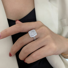 Load image into Gallery viewer, LUOWEND 18K White Gold Natural Diamond Ring for Women
