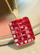 Load image into Gallery viewer, LUOWEND 18K Yellow Gold Natural Ruby Ring for Women
