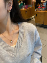 Load image into Gallery viewer, LUOWEND 18K Yellow Gold Natural Emerald Earrings for Women
