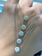Load image into Gallery viewer, LUOWEND 18K White/Yellow Gold Natural Diamond Necklace for Women
