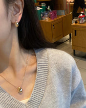 Load image into Gallery viewer, LUOWEND 18K Yellow Gold Natural Emerald Earrings for Women
