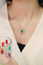 Load image into Gallery viewer, LUOWEND 18K White/Yellow Gold Real Natural Emerald Necklace for Women
