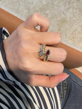 Load image into Gallery viewer, LUOWEND 18K White Gold Natural Ruby Ring for Women
