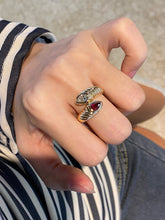 Load image into Gallery viewer, LUOWEND 18K White Gold Natural Ruby Ring for Women
