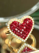 Load image into Gallery viewer, LUOWEND 18K Yellow Gold Natural Ruby Necklace for Women
