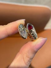 Load image into Gallery viewer, LUOWEND 18K White Gold Natural Ruby Ring for Women
