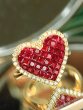 Load image into Gallery viewer, LUOWEND 18K Yellow Gold Natural Ruby Necklace for Women
