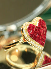 Load image into Gallery viewer, LUOWEND 18K Yellow Gold Natural Ruby Necklace for Women
