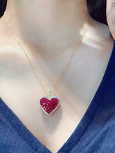 Load image into Gallery viewer, LUOWEND 18K Yellow Gold Natural Ruby Necklace for Women

