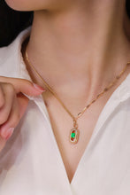 Load image into Gallery viewer, LUOWEND 18K Yellow Gold Real Natural Emerald Necklace for Women
