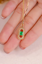 Load image into Gallery viewer, LUOWEND 18K Yellow Gold Real Natural Emerald Necklace for Women
