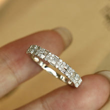 Load image into Gallery viewer, LUOWEND 18K White Gold Natural Diamond Ring for Women
