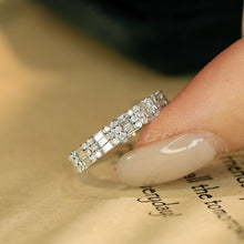 Load image into Gallery viewer, LUOWEND 18K White Gold Natural Diamond Ring for Women

