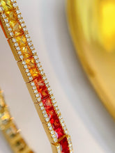 Load image into Gallery viewer, LUOWEND 18K Yellow Gold Natural Diamond and Color Sapphire Bracelet for Women

