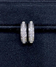 Load image into Gallery viewer, LUOWEND 18K White Gold Natural Diamond Earrings for Women
