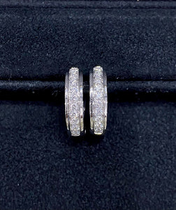 LUOWEND 18K White Gold Natural Diamond Earrings for Women