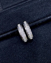 Load image into Gallery viewer, LUOWEND 18K White Gold Natural Diamond Earrings for Women
