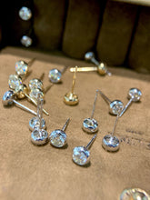 Load image into Gallery viewer, LUOWEND 18K White/Yellow Gold Natural Diamond Earrings for Women
