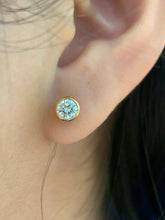 Load image into Gallery viewer, LUOWEND 18K White/Yellow Gold Natural Diamond Earrings for Women
