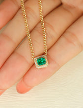Load image into Gallery viewer, LUOWEND 18K Yellow Gold Real Natural Emerald Bracelet and Necklace for Women
