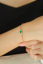 Load image into Gallery viewer, LUOWEND 18K Yellow Gold Real Natural Emerald Bracelet and Necklace for Women
