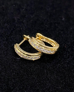 LUOWEND 18K Yellow Gold Natural Diamond Earrings for Women