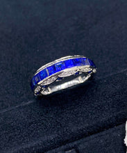 Load image into Gallery viewer, LUOWEND 18K White Gold Natural Sapphire Ring for Women
