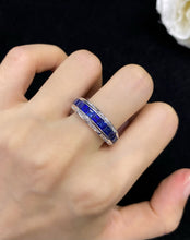 Load image into Gallery viewer, LUOWEND 18K White Gold Natural Sapphire Ring for Women
