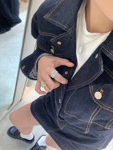 Load image into Gallery viewer, LUOWEND 18K White or Yellow Gold Natural Diamond Ring for Women
