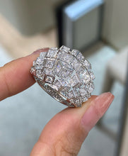 Load image into Gallery viewer, LUOWEND 18K White or Yellow Gold Natural Diamond Ring for Women
