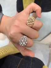 Load image into Gallery viewer, LUOWEND 18K White or Yellow Gold Natural Diamond Ring for Women
