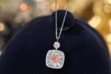 Load image into Gallery viewer, LUOWEND 18K White Gold Real Natural Pink Diamond Pendant Necklace for Women
