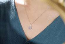 Load image into Gallery viewer, LUOWEND 18K White Gold Real Natural Pink Diamond Pendant Necklace for Women

