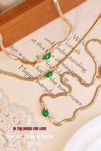 Load image into Gallery viewer, LUOWEND 18K Yellow Gold Real Natural Emerald and Diamond Gemstone Necklace for Women
