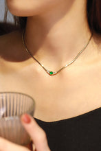 Load image into Gallery viewer, LUOWEND 18K Yellow Gold Real Natural Emerald and Diamond Gemstone Necklace for Women
