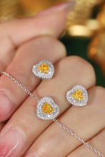Load image into Gallery viewer, LUOWEND 18K White Gold Real Natural Yellow Diamond Jewelry Set for Women
