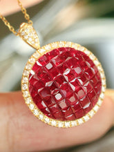 Load image into Gallery viewer, LUOWEND 18K Yellow Gold Natural Ruby Ring for Women
