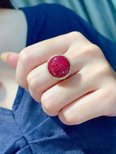 Load image into Gallery viewer, LUOWEND 18K Yellow Gold Natural Ruby Necklace for Women
