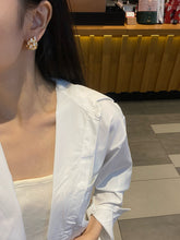 Load image into Gallery viewer, LUOWEND 18K Yellow Gold Natural Diamond Earrings for Women

