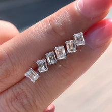 Load image into Gallery viewer, LUOWEND 18K White Gold Natural Diamond Earrings for Women
