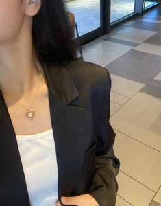 LUOWEND 18K Yellow Gold Natural Diamond Pendant Necklace for Women