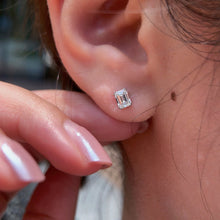 Load image into Gallery viewer, LUOWEND 18K White Gold Natural Diamond Earrings for Women
